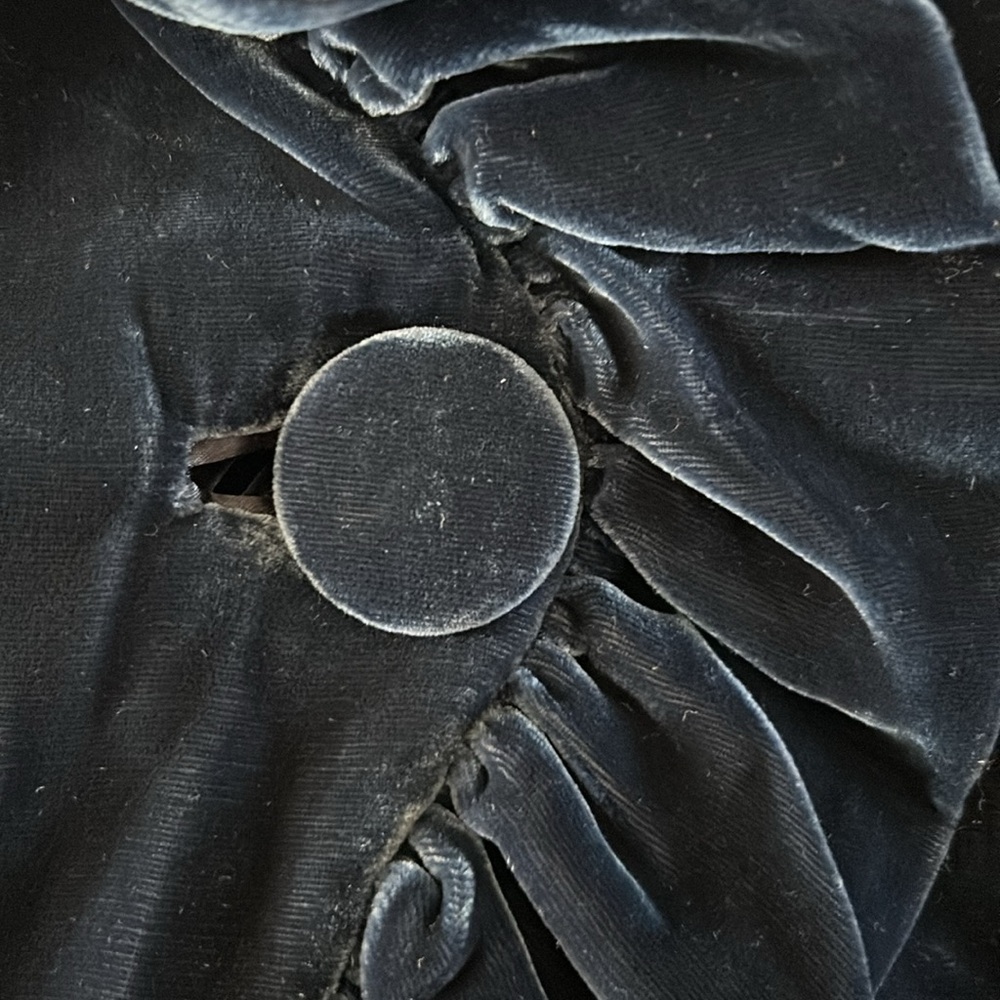 Velvet Ruffle Blazer in Deep Blue NWT - Picture 3 of 4
